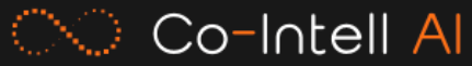 The Co-Intell AI logo, an infinity symbol with one solid loop and one built from dots, designed by Pellmark