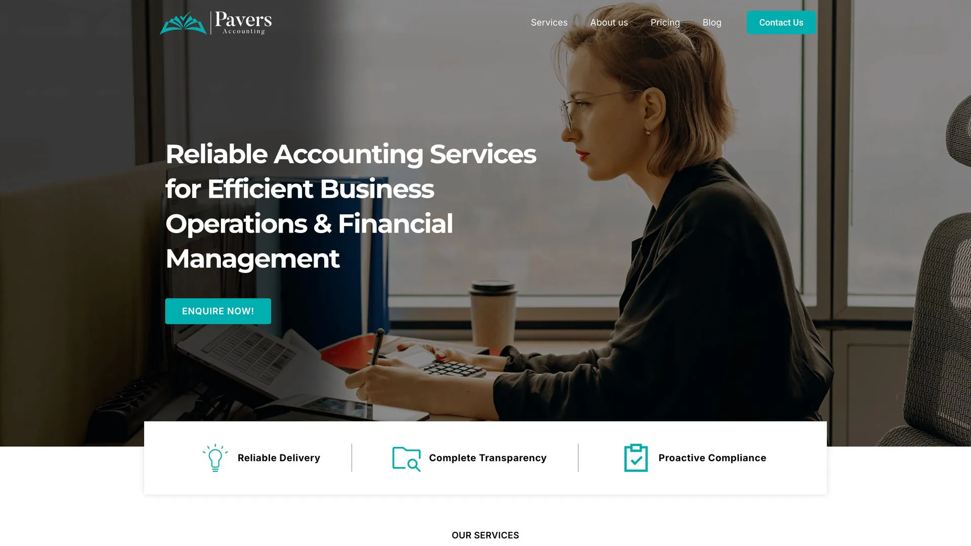 The Pavers Accounting website, built by Pellmark